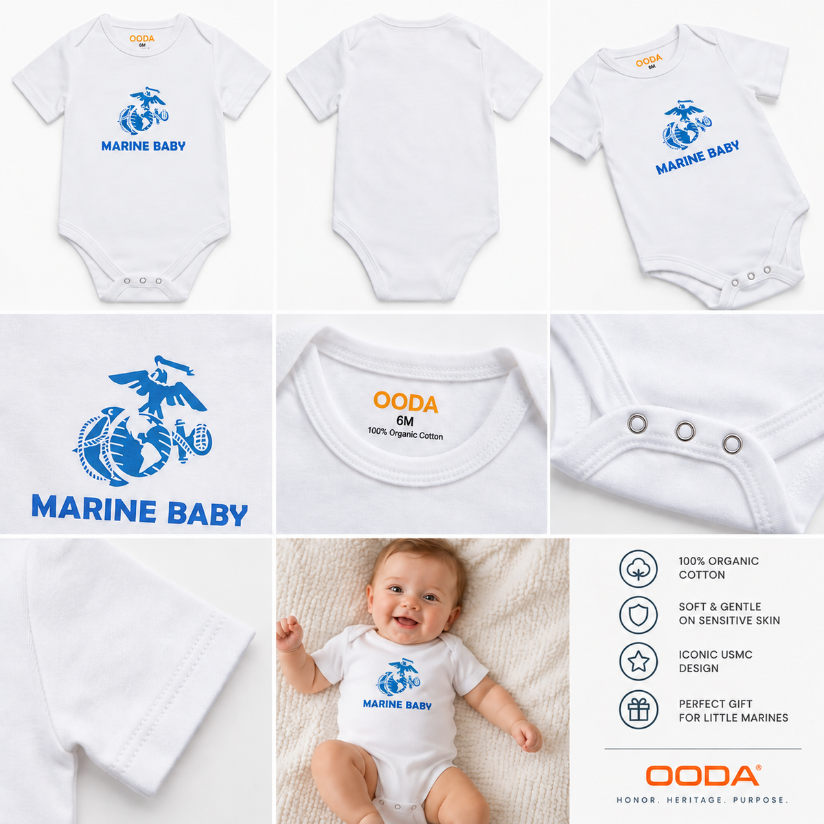 OODA USMC Baby Organic Cotton Onesie
