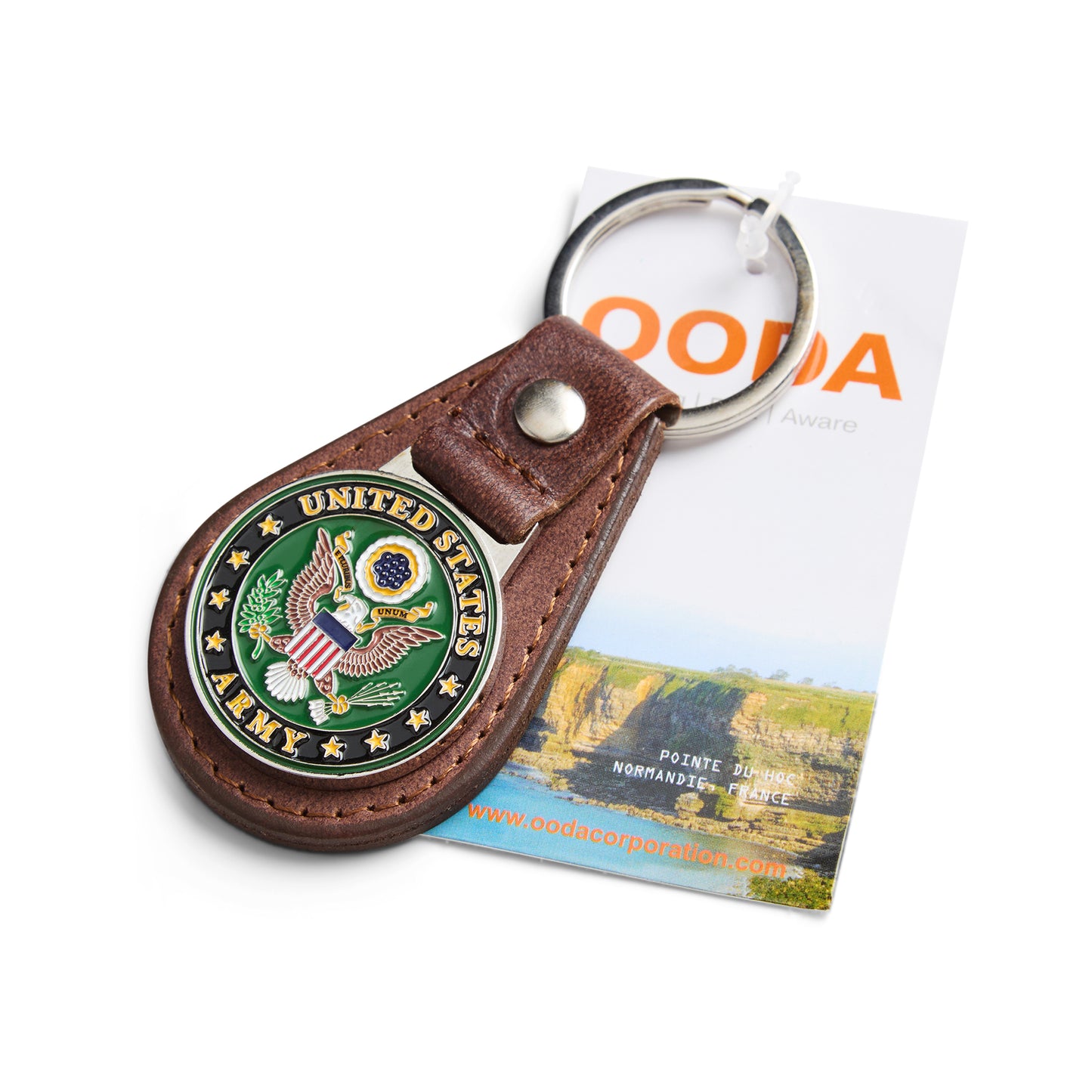 OODA United States Army Leather Key Chain - Brown
