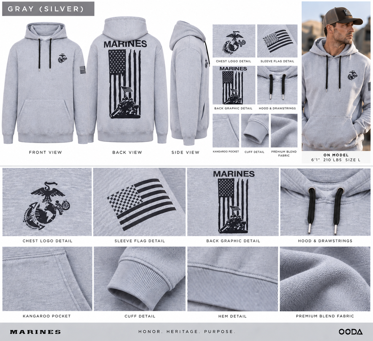 OODA U.S. Marines Iwo Jima Unisex Hoodie