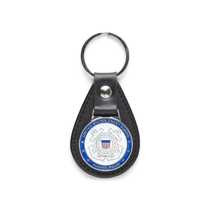 OODA United States Coast Guard Leather Key Chain - Black