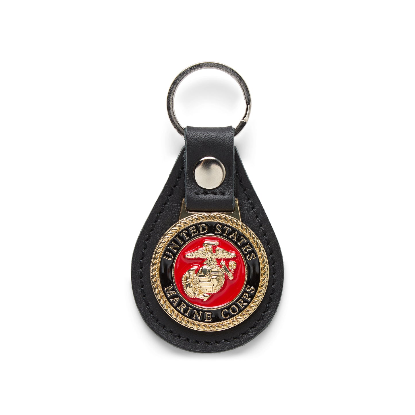OODA United States Marine Corps Leather Key Chain - Black