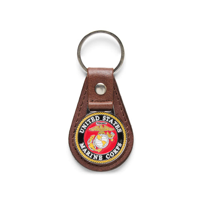 OODA United States Marine Corps Leather Key Chain - Brown